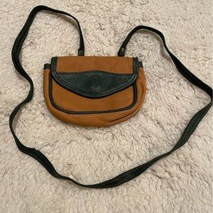 Brama American Canadian deerskin suede brown hunter green small crossbody
